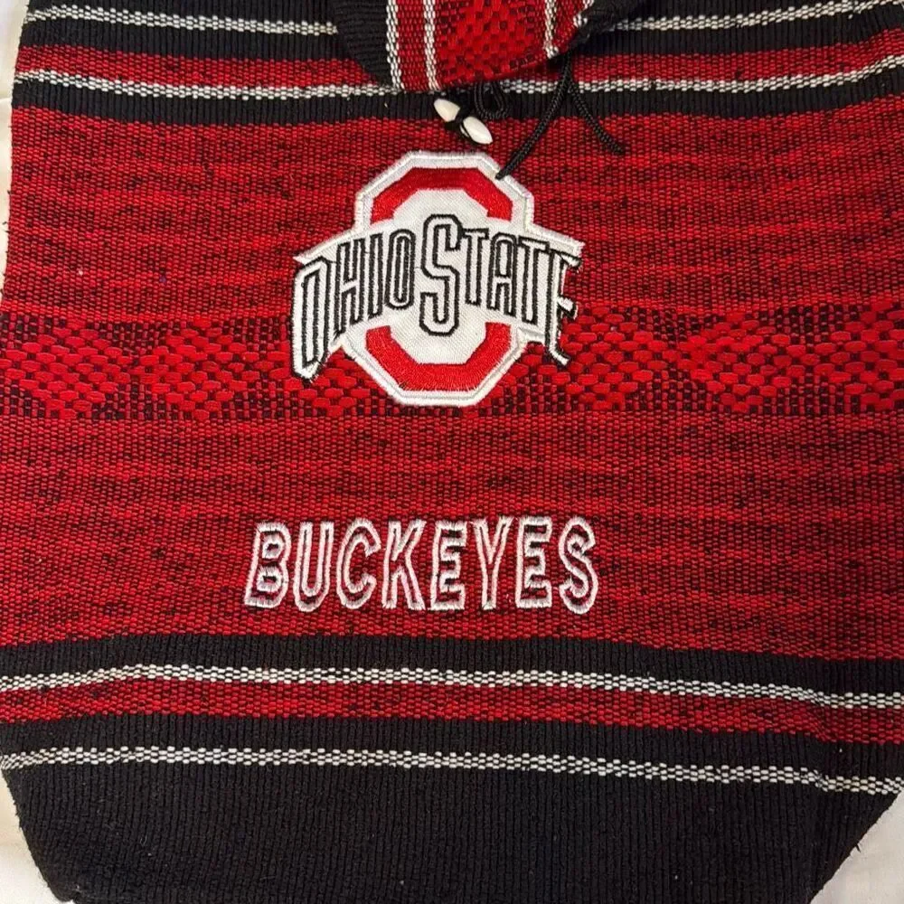Ohio state Buckeyes backpack rucksack red black cinch sack‎